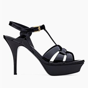 Saint Laurent Tribute Platform Sandals in patent Leather